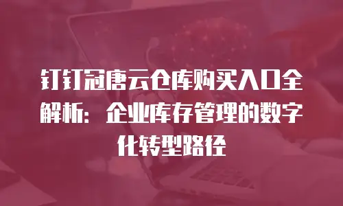 钉钉冠唐云仓库购买入口全解析：企业库存管理的数字化转型路径