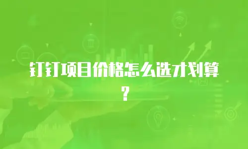 钉钉项目价格怎么选才划算？