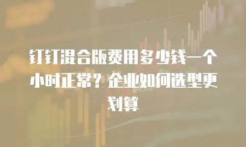 钉钉混合版费用多少钱一个小时正常？企业如何选型更划算