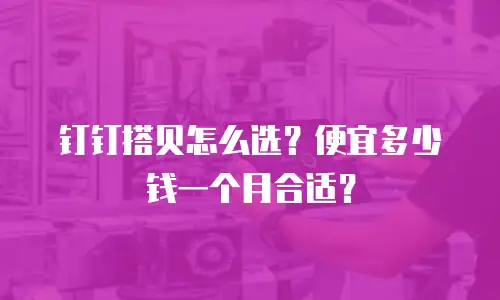钉钉搭贝怎么选？便宜多少钱一个月合适？