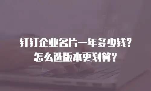 钉钉企业名片一年多少钱？怎么选版本更划算？
