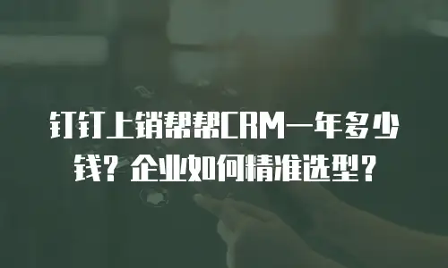 钉钉上销帮帮CRM一年多少钱？企业如何精准选型？