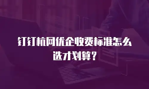 钉钉杭网优企收费标准怎么选才划算？