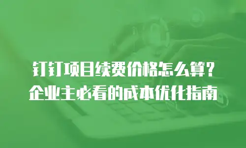 钉钉项目续费价格怎么算？企业主必看的成本优化指南