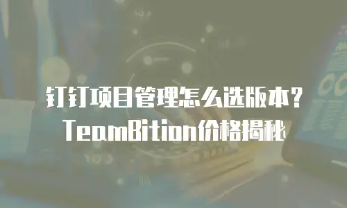 钉钉项目管理怎么选版本？TeamBition价格揭秘