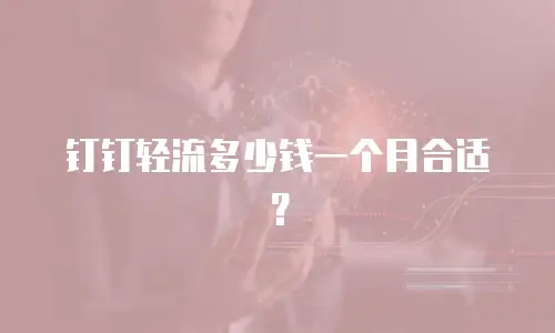 钉钉轻流多少钱一个月合适？