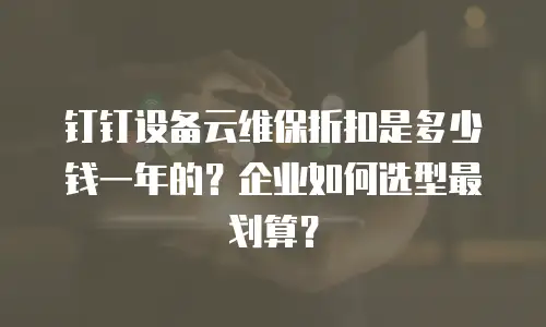 钉钉设备云维保折扣是多少钱一年的？企业如何选型最划算？