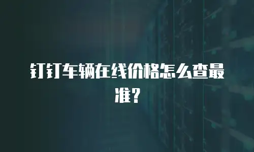 钉钉车辆在线价格怎么查最准？