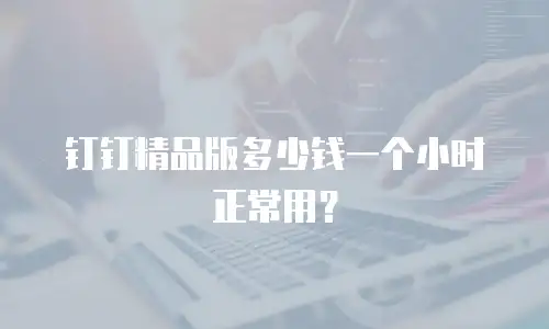 钉钉精品版多少钱一个小时正常用？