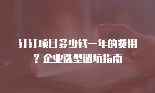 钉钉项目多少钱一年的费用？企业选型避坑指南
