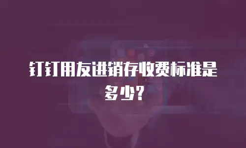 钉钉用友进销存收费标准是多少？