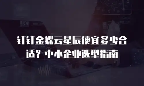 钉钉金蝶云星辰便宜多少合适？中小企业选型指南