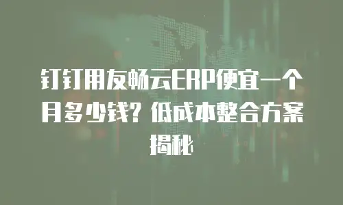 钉钉用友畅云ERP便宜一个月多少钱？低成本整合方案揭秘