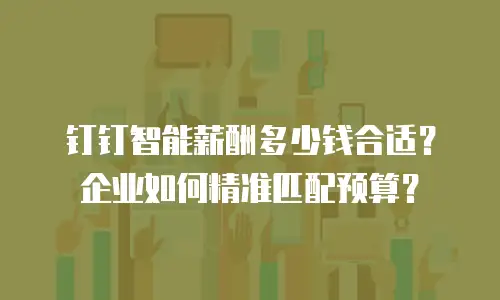 钉钉智能薪酬多少钱合适？企业如何精准匹配预算？