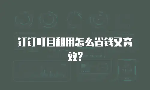 钉钉盯目租用怎么省钱又高效？