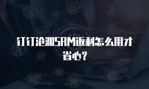 钉钉沧渊SRM返利怎么用才省心？