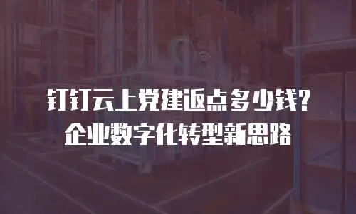 钉钉云上党建返点多少钱？企业数字化转型新思路