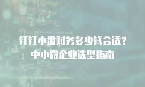 钉钉小番财务多少钱合适？中小微企业选型指南