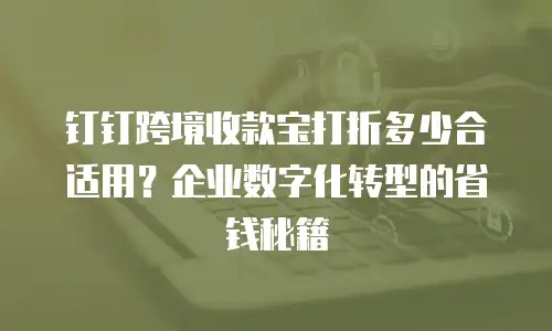 钉钉跨境收款宝打折多少合适用？企业数字化转型的省钱秘籍
