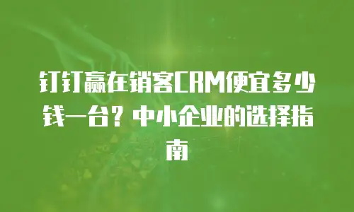 钉钉赢在销客CRM便宜多少钱一台？中小企业的选择指南