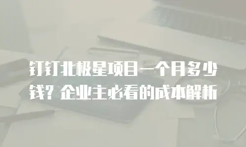 钉钉北极星项目一个月多少钱？企业主必看的成本解析