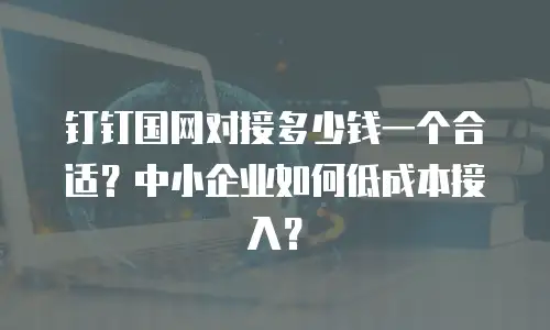 钉钉国网对接多少钱一个合适？中小企业如何低成本接入？