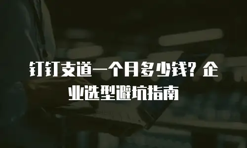 钉钉支道一个月多少钱？企业选型避坑指南