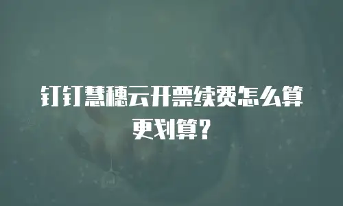 钉钉慧穗云开票续费怎么算更划算？