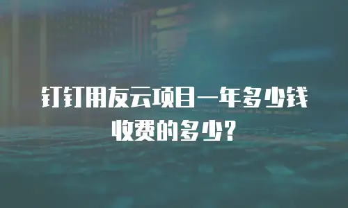 钉钉用友云项目一年多少钱收费的多少？