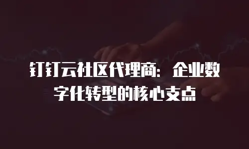 钉钉云社区代理商：企业数字化转型的核心支点