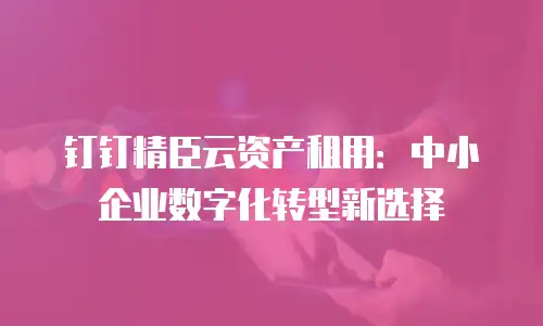 钉钉精臣云资产租用：中小企业数字化转型新选择