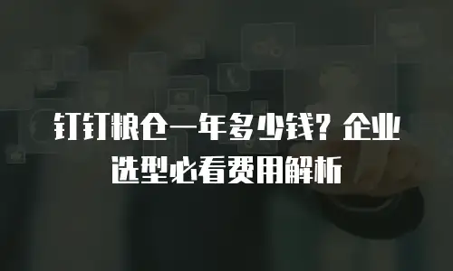 钉钉粮仓一年多少钱？企业选型必看费用解析
