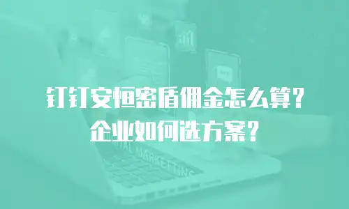 钉钉安恒密盾佣金怎么算？企业如何选方案？