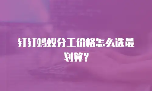 钉钉蚂蚁分工价格怎么选最划算？