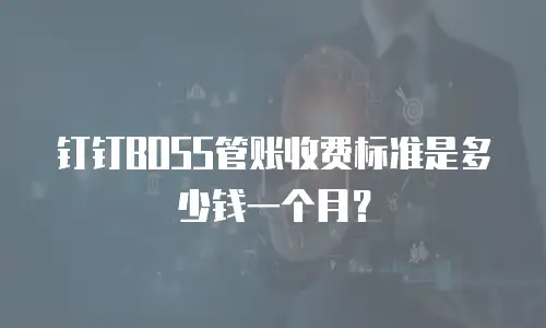 钉钉BOSS管账收费标准是多少钱一个月？