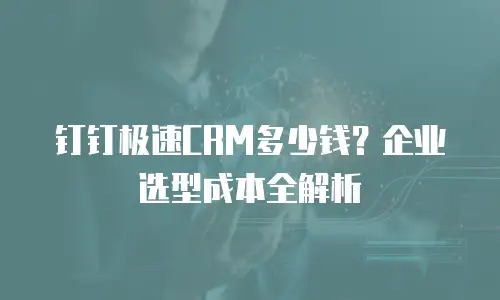钉钉极速CRM多少钱？企业选型成本全解析