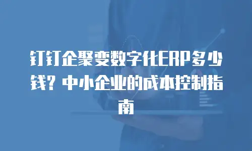 钉钉企聚变数字化ERP多少钱？中小企业的成本控制指南