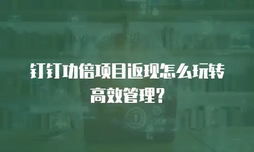 钉钉功倍项目返现怎么玩转高效管理？