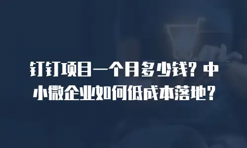钉钉项目一个月多少钱？中小微企业如何低成本落地？