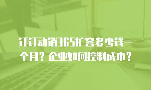 钉钉动销365扩容多少钱一个月？企业如何控制成本？