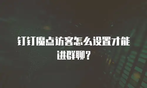 钉钉魔点访客怎么设置才能进群聊？