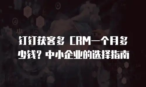 钉钉获客多 CRM一个月多少钱？中小企业的选择指南