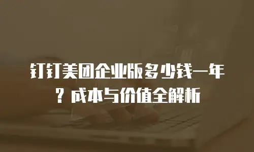 钉钉美团企业版多少钱一年？成本与价值全解析