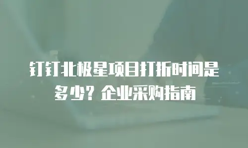 钉钉北极星项目打折时间是多少？企业采购指南