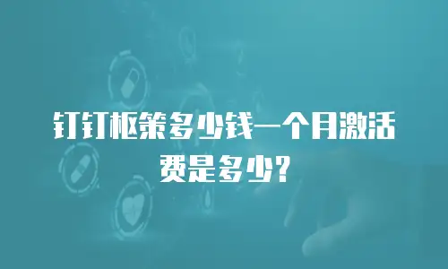钉钉枢策多少钱一个月激活费是多少？
