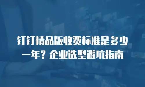 钉钉精品版收费标准是多少一年？企业选型避坑指南