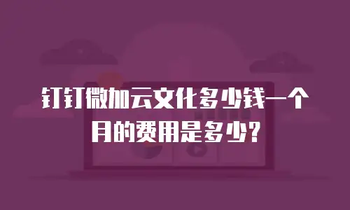 钉钉微加云文化多少钱一个月的费用是多少？