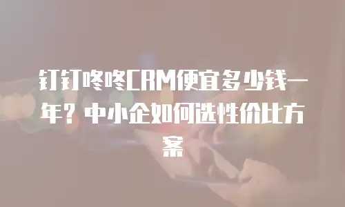 钉钉咚咚CRM便宜多少钱一年？中小企如何选性价比方案