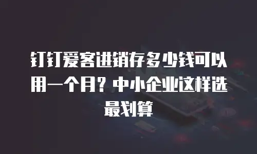 钉钉爱客进销存多少钱可以用一个月？中小企业这样选最划算