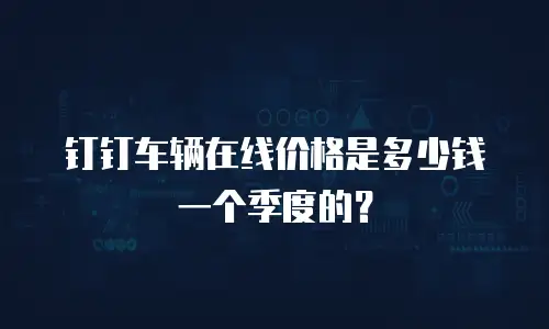 钉钉车辆在线价格是多少钱一个季度的？
